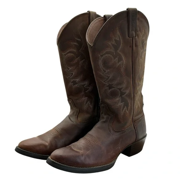 Justin western boots Style 2551 Brown Size 9 M - Picture 1 of 10